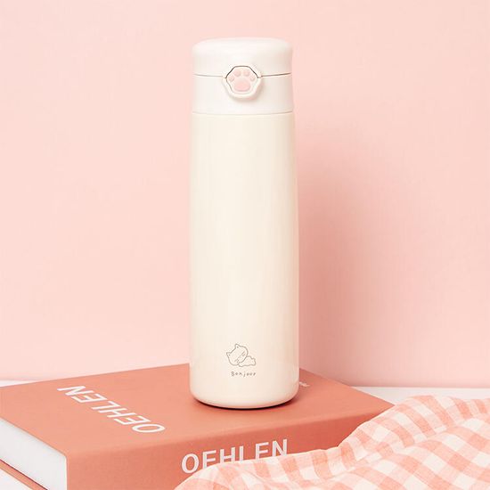 아트박스 냥이 버튼텀블러 아이보리