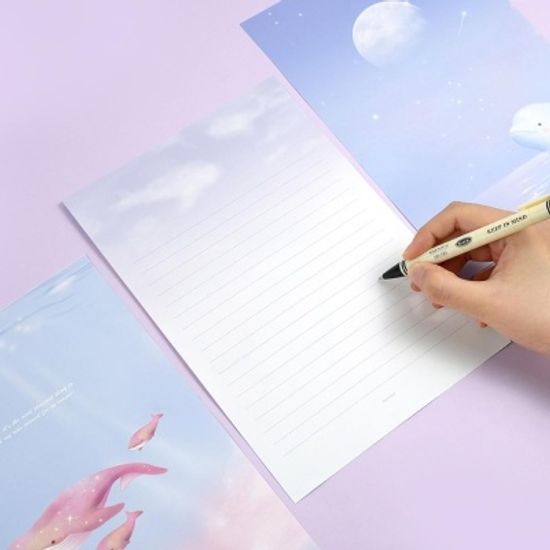 핑크풋 고래패드편지지