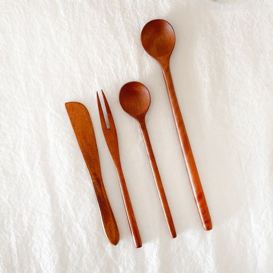 우드 조리도구 티스푼 수저세트 버터나이프 티포크 