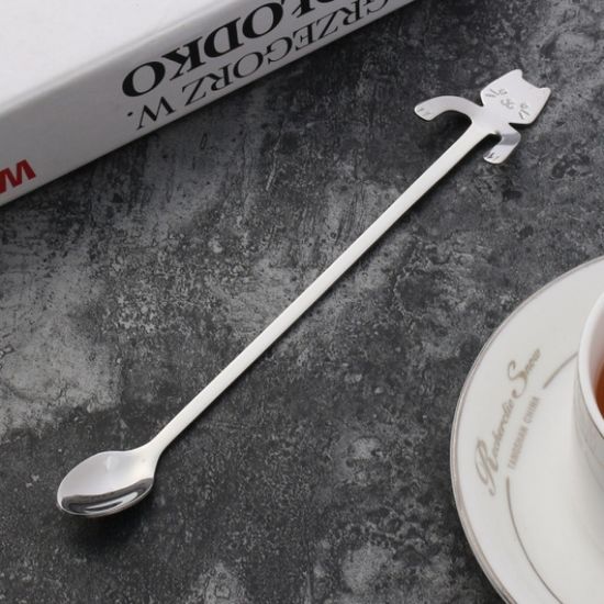 고양이팔 컵걸이 롱 티스푼 (20cm) 스텐 머들러