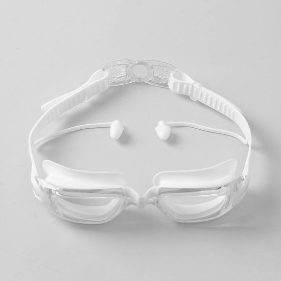 3중코팅 귀마개일체 물안경 바다 수영장 수경 화이트