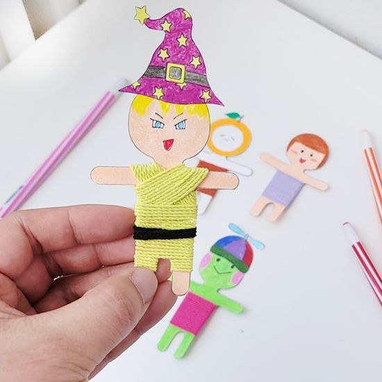 걱정인형 만들기 패키지 DIY KIT(5인) 컬러링 도안 