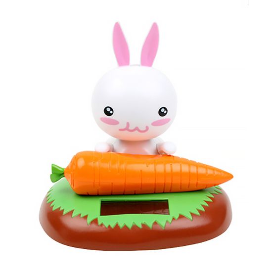 당근 먹는 토끼 태양열 노호혼 차량 인테리어 소품