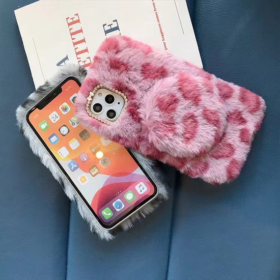 갤럭시z플립 7 6 5 4 3 레오파드 미러 털 겨울 케이스