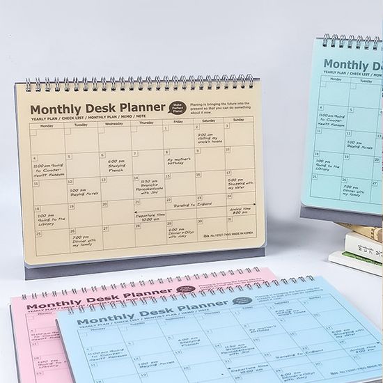 탁상용 월간 플래너 캘린더 랜덤컬러