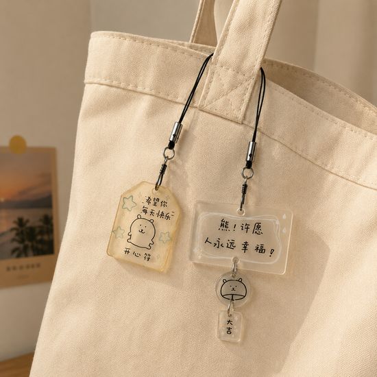 농담곰 행운 부적 오마모리 후우링 키링 액막이 참