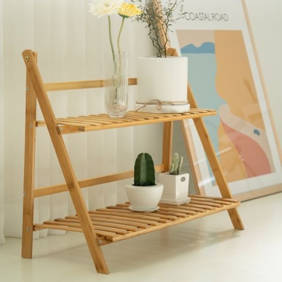 다용도 뱀부 접이식 선반 조립형 2size