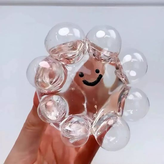 스마일 물방울 버블 말랑이 슬랑이 슬라임 주사기 덤