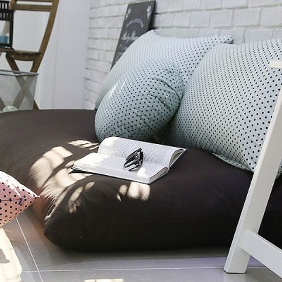 자체제작 도트 민트 방석+쿠션 set / 솜포함