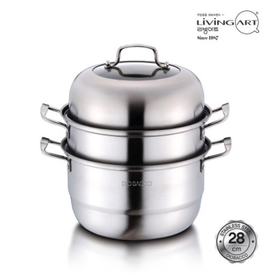 [디오바코] 럭스 IH 스텐 3단찜곰솥 28cm
