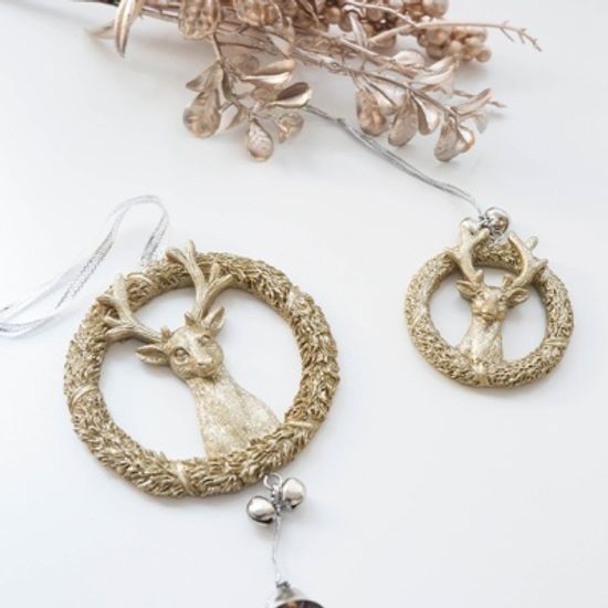 크리스마스 골드 사슴 오너먼트 트리 장식 2size