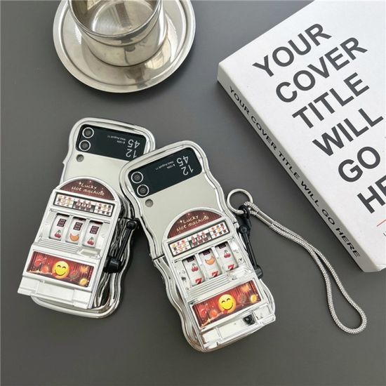 갤럭시z플립 5 4 3 힙한 슬롯머신 스트랩 물결 케이스