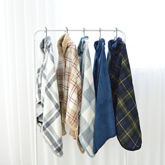 똑딱이담요 캠핑 쇼파 차량용 사무실 체크 망토 담요