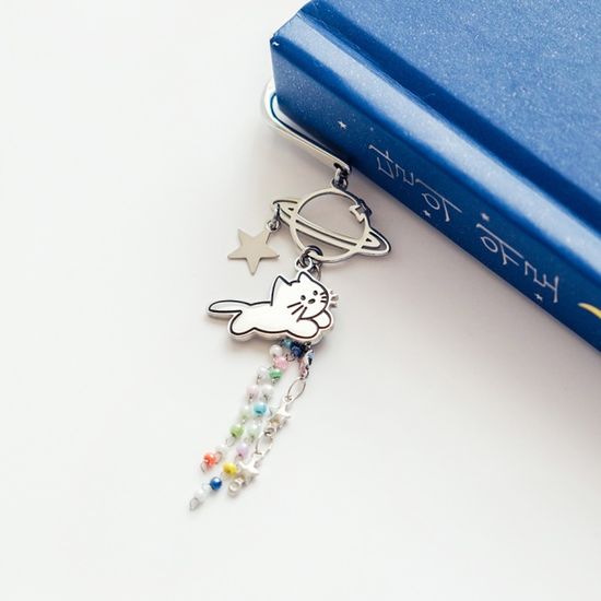 날아라 우주고양이 책갈피 금속 북마크