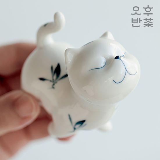 오후반차 난초 고양이 차친구 차총