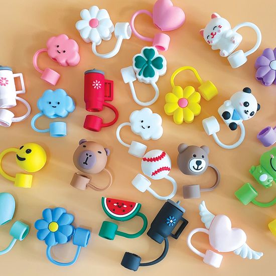 텀블러 빨대 마개 10mm 실리콘 텀꾸 꾸미기 40종