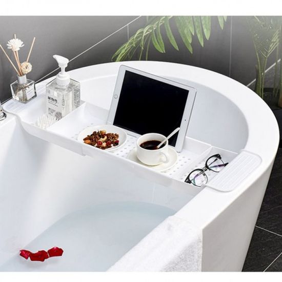 길이조절 욕조트레이 육각타공 반신욕트레이 선반