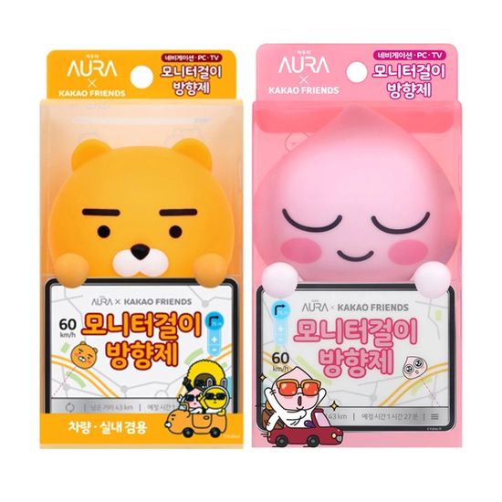 카카오 프렌즈 모니터 걸이형 방향제 2개 차량용품