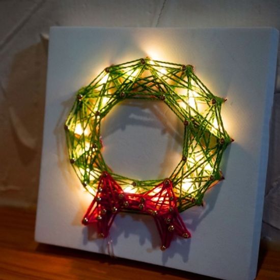 LED 꼬마 원형트리 스트링아트 만들기 패키지 DIY