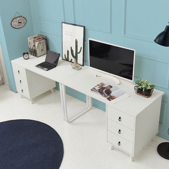 모마 일자형 2인 책상 2400