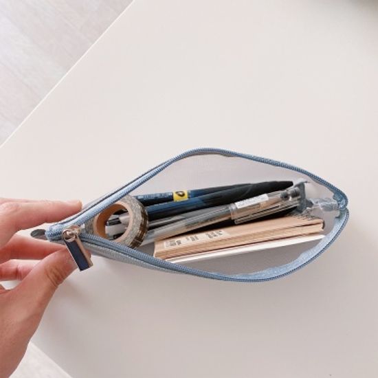 유어데일리 펜슬케이스 심플 메쉬 투명 망사 필통