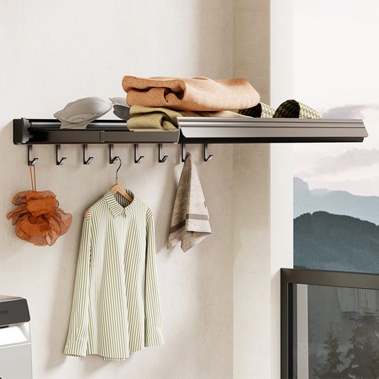 오라플 무타공 욕실선반 접었다폈다 일자선반 화장실