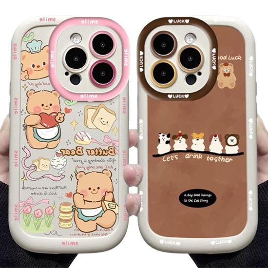아이폰 귀여운 캐릭터 커플 실리콘 카메라보호 케이스