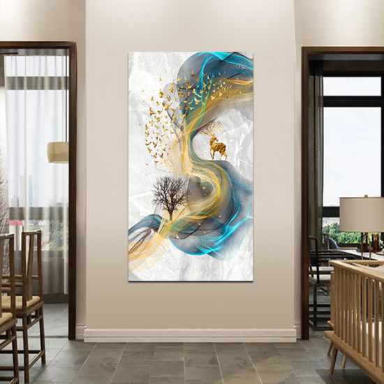 돈들어오는그림 황금사슴 풍수 인테리어 그림 특대형