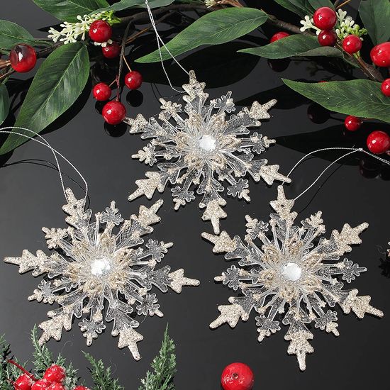 [도토로] 럭셔리 오너먼트 3p(골드눈결정)