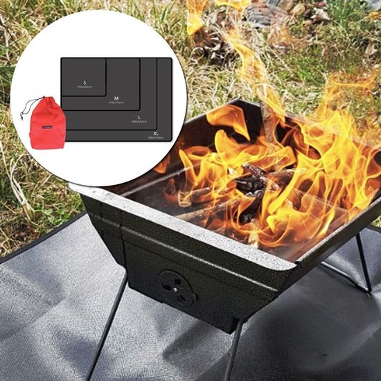 캠핑 화로대 파이어 방염매트 블랙 XL(WFJQ9O3)