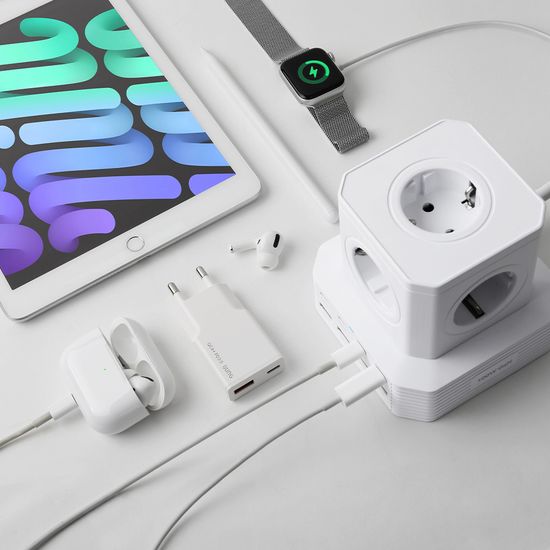 고용량 100W 초고속 PD충전기 큐브멀티탭 콘센트 2M