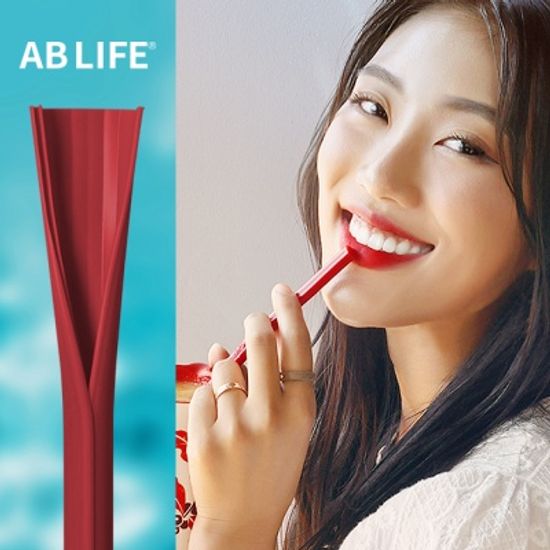 세척솔이 필요없는 재사용 개방형 실리콘빨대 진빨강