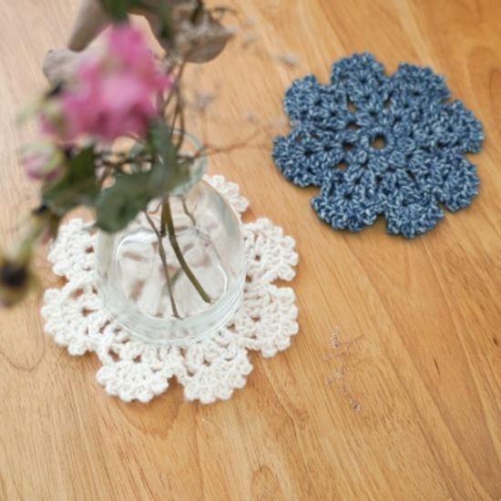 눈꽃 컵받침 - 코바늘 뜨개질 키트