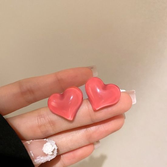 미니 핑크 하트 귀걸이 데일리 큐트 패션 은침 귀고리