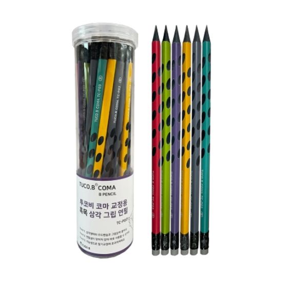 투코비 코마 삼각 흑목 교정 연필 TC-P03, 30개입 B