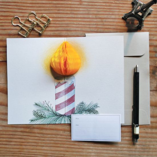 오첵 크리스마스 허니컴 팝업 입체 카드