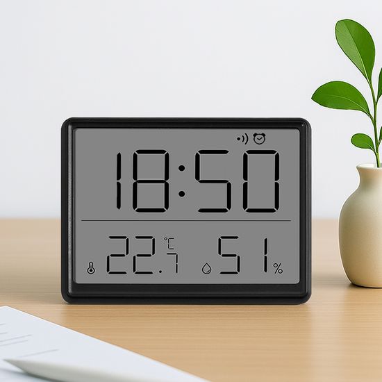 레토 자석부착 디지털 무소음 온습도 탁상시계