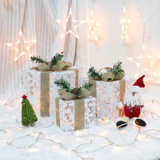 [도토로]눈꽃 리본 선물상자 3종세트