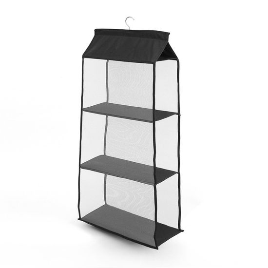 심플 걸이식 3칸 가방정리대 (블랙) 가방거치대