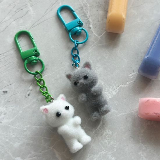 먼지 고양이 D고리 키링