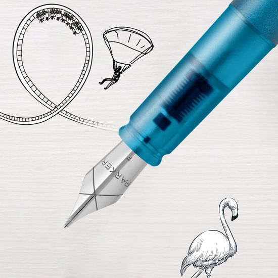 파카 벡터 XL 메탈릭 틸 블루 만년필