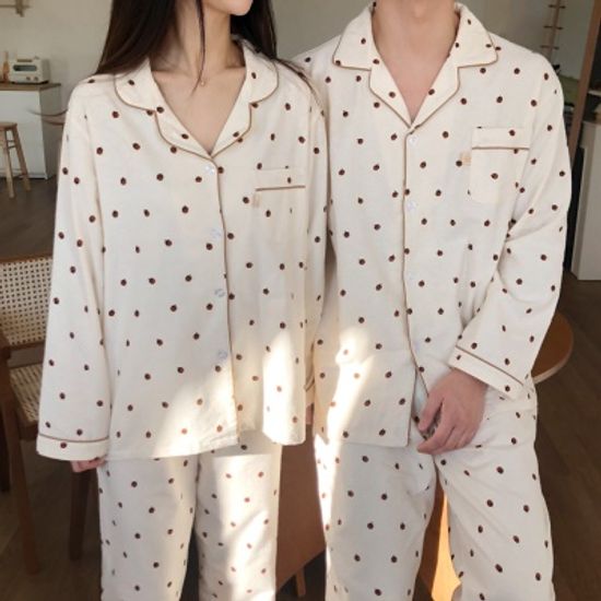 순면기모 도토리 커플잠옷 파자마