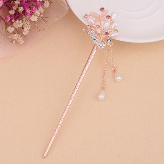 이엔 헤어 비녀(나비와 꽃) 올림머리 액세서리