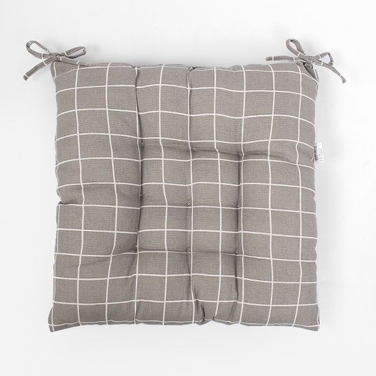 리빙홈 사각 쿠션방석(그레이체크) 폭신한 학생방석
