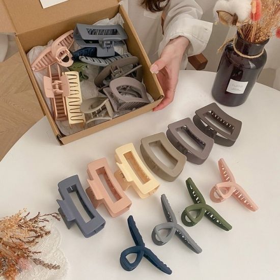 심플 무광 매트 헤어 집게핀 한판세트 ver.2 (크라프