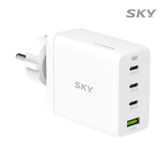 스카이 필 GaN 100W 접지 4포트 멀티 충전기+케이블