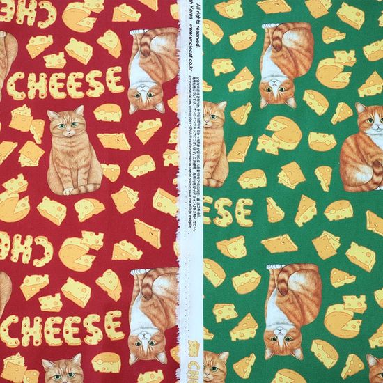 패턴시리즈 - 치즈 (110X90cm, Green/Wine 2종)