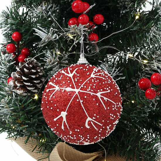 [도토로]루비레드 장식볼 2p(10cm) (함박눈결정)