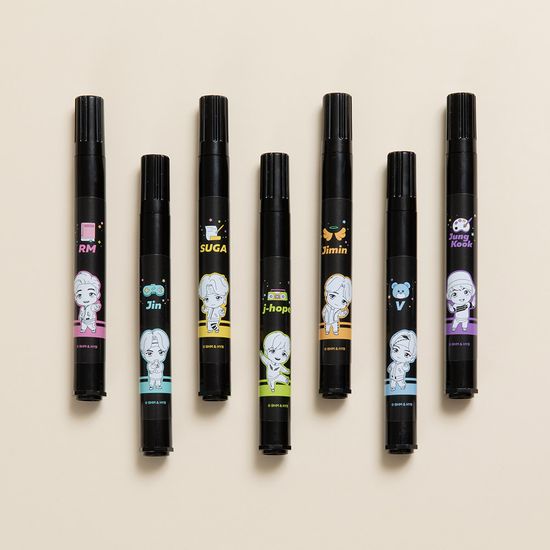 [모나미] TinyTan 유성매직 7본입 엽서 세트/타이니탄