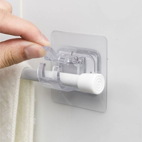 투명 부착식 커튼봉 브라켓 2p